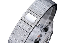 Load image into Gallery viewer, Santos Automatic 40mm Men's Watch Iced Out Bling Diamonds Stainless Steel Wrist Watches Blue Dial