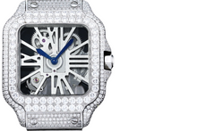 Load image into Gallery viewer, Santos Automatic 40mm Men's Watch Iced Out Bling Diamonds Stainless Steel Wrist Watches Blue Dial