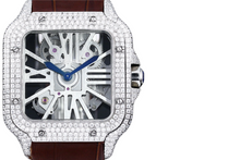 Load image into Gallery viewer, Santos Automatic 40mm Men's Watch Iced Out Bling Diamonds Stainless Steel Wrist Watches Blue Dial