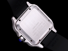 Load image into Gallery viewer, Santos Automatic 40mm Men's Watch Iced Out Bling Diamonds Stainless Steel Wrist Watches Silver Dial