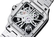 Load image into Gallery viewer, Santos Automatic 40mm Men's Watch Iced Out Bling Diamonds Stainless Steel Wrist Watches Blue Dial