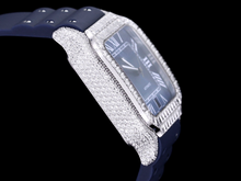 Load image into Gallery viewer, Santos Automatic 40mm Men's Watch Iced Out Bling Diamonds Stainless Steel Wrist Watches Blue Dial
