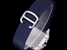 Load image into Gallery viewer, Santos Automatic 40mm Men's Watch Iced Out Bling Diamonds Stainless Steel Wrist Watches Blue Dial