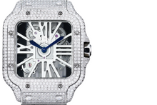 Load image into Gallery viewer, Santos Automatic 40mm Men's Watch Iced Out Bling Diamonds Stainless Steel Wrist Watches Blue Dial