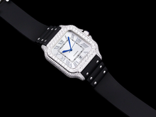 Load image into Gallery viewer, Santos Automatic 40mm Men's Watch Iced Out Bling Diamonds Stainless Steel Wrist Watches Silver Dial