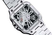 Load image into Gallery viewer, Santos Automatic 40mm Men's Watch Iced Out Bling Diamonds Stainless Steel Wrist Watches Blue Dial