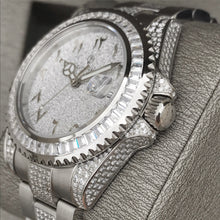 Load image into Gallery viewer, DinsFins Iced Out Watch for Men Automatic Bling-ed Out Yellow Gold Diamonds Sapphire Glass Luxury Waterproof Mechanical Wrist Mens Watches Japanese Movement