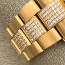 Load image into Gallery viewer, DinsFins Iced Out Watch for Men Automatic Bling-ed Out Yellow Gold Sapphire Glass Luxury Waterproof Mechanical Wrist Mens Diamonds Watches Japanese Movement